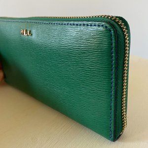LAUREN Ralph Lauren Emerald Green Tate Zip Wallet